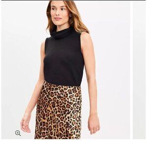 LOFT Women's Size XS Lightweight Top Mock Neck Black NWT